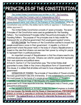 Principles of the Constitution Color by Number, Reading Passage and Text Marking - Image 4