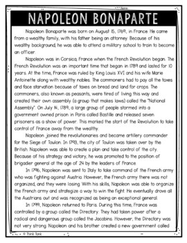 Napoleon Bonaparte Text Marking Detective Mystery - Reading Passages - Image 2