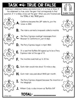 Pony Express Thinktivity™ Reading Comprehension - Westward Expansion - Image 3
