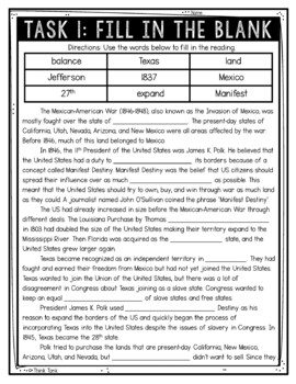 Mexican-American War Reading Comprehension Challenge - Close Reading - Image 2