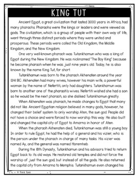 King Tut Ancient Egypt Text Marking Detective Mystery - Reading Passages - Image 2