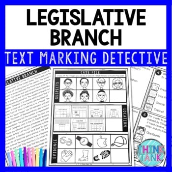 Legislative Branch Text Marking Detective Mystery - Reading Passages - Congress