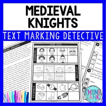 Medieval Knights Text Marking Detective Mystery - Reading Passages - Middle Ages