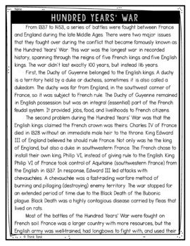 Hundred Years War Text Marking Detective Mystery - Reading Passage - Middle Ages - Image 2