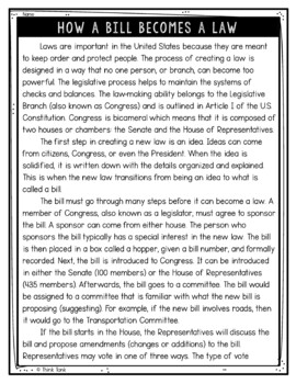How a Bill Becomes a Law Text Marking Detective Mystery - Reading Passages - Image 2