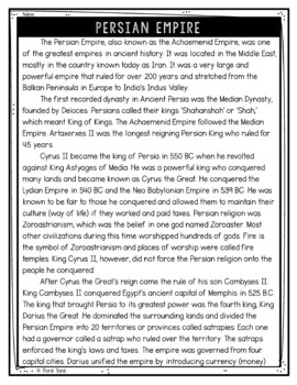 Persian Empire Text Marking Detective Mystery - Reading Passages - Mesopotamia - Image 2