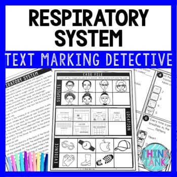 Respiratory System Text Marking Detective Mystery - Reading Passages