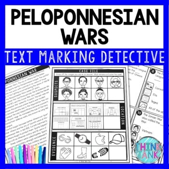 Peloponnesian Wars Text Marking Detective Mystery - Reading Passages