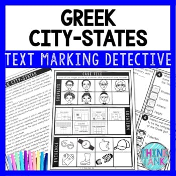 City-States of Ancient Greece Text Marking Detective Mystery - Reading Passages