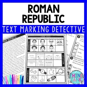 Roman Republic Text Marking Detective Mystery - Reading Passages - Ancient Rome