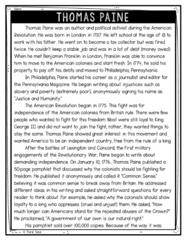 Thomas Paine Text Marking Detective Mystery - Reading Passages - Image 2