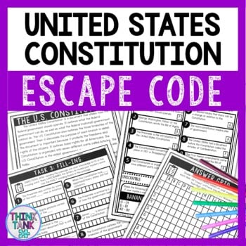 Constitution Comprehension Code Escape Room - Close Reading Passage