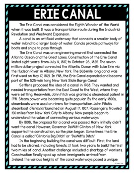 Erie Canal DIGITAL Reading Passage & Questions Self Grading - Image 2