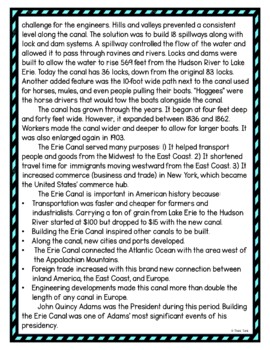 Erie Canal DIGITAL Reading Passage & Questions Self Grading - Image 3