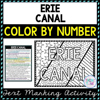 Erie Canal Color by Number, Reading Passage and Text Marking