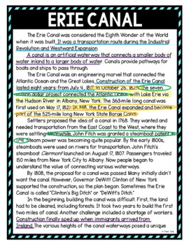 Erie Canal Color by Number, Reading Passage and Text Marking - Image 4