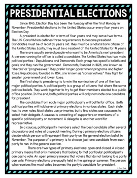 Presidential Elections DIGITAL Reading Passage & Questions Self Grading - Image 2