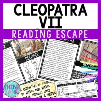 Cleopatra Reading Comprehension and Puzzle Escape Room - Ancient Egypt