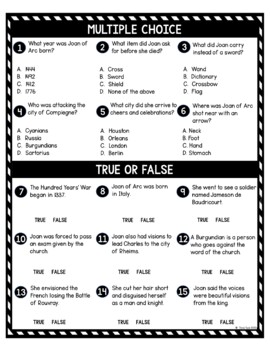 Joan of Arc DIGITAL Reading Passage & Questions Self Grading - Image 4