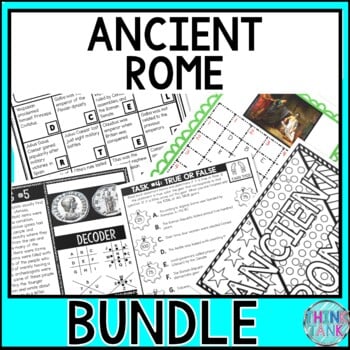 Ancient Rome BUNDLE - Reading Passages, Escape Rooms, Color by Number