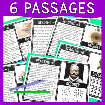 Ancient China BUNDLE - Reading Passages, Escape Rooms, Color by Number - Image 4