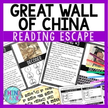 Great Wall of China Reading Comprehension and Puzzle Escape Room - Ancient China