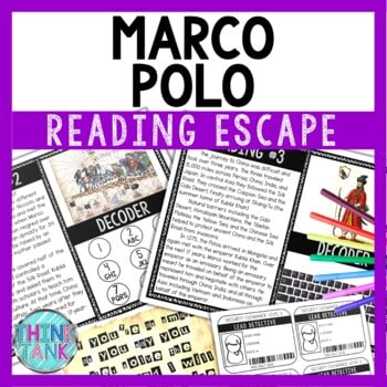 Marco Polo Reading Comprehension and Puzzle Escape Room - Ancient China