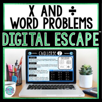 Multiplication and Division Word Problems DIGITAL Math Escape Room - Breakout