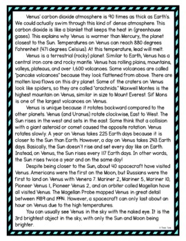 Planet Venus DIGITAL Reading Passage & Questions Self Grading - Image 3