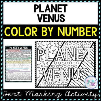 Planet Venus Color by Number, Reading Passage and Text Marking