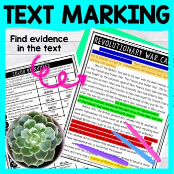 Revolutionary War Causes Color by Number - Close Reading & Text Marking - Image 4