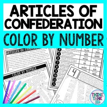 Articles of Confederation Color by Number - Close Reading & Text Marking
