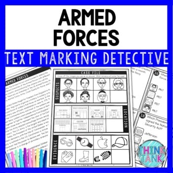 Armed Forces Text Marking Detective Mystery - Reading Passage - US Military