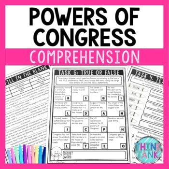 Powers of Congress Reading Comprehension Challenge - Close Reading