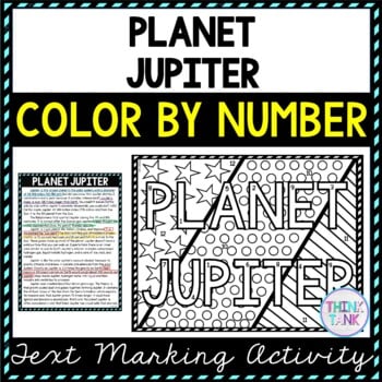 Planet Jupiter Color by Number, Reading Passage and Text Marking