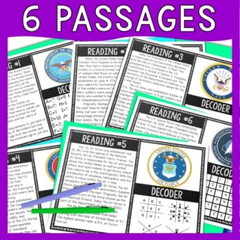 Armed Forces Reading Comprehension and Puzzle Escape Room - US Military Branches - Image 3