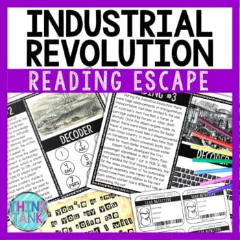 Industrial Revolution Reading Comprehension and Puzzle Escape Room