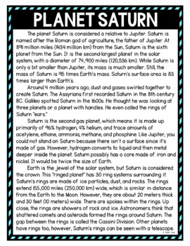 Planet Saturn DIGITAL Reading Passage & Questions Self Grading - Image 2