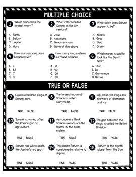 Planet Saturn DIGITAL Reading Passage & Questions Self Grading - Image 4