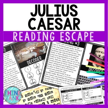 Julius Caesar Reading Comprehension and Puzzle Escape Room - Ancient Rome