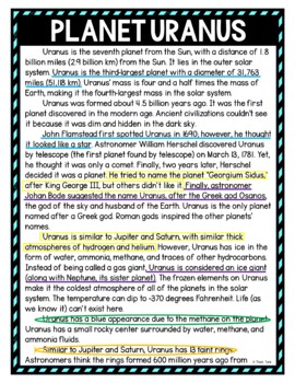 Planet Uranus Color by Number, Reading Passage and Text Marking - Image 4