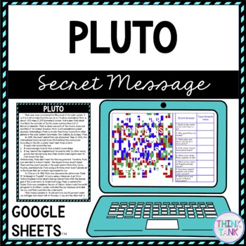 Pluto Secret Message Activity For Google Sheets™ - Solar System