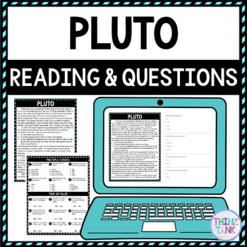 Pluto DIGITAL Reading Passage & Questions Self Grading - Solar System