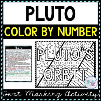 Pluto Color by Number, Reading Passage and Text Marking