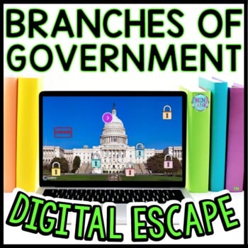 Branches of Government Interactive DIGITAL Escape Room - Reading and Puzzles