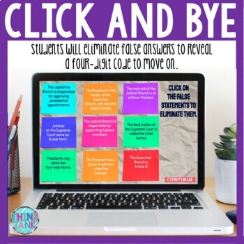 Branches of Government Interactive DIGITAL Escape Room - Reading and Puzzles - Image 3