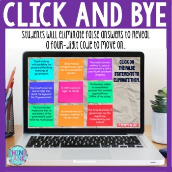 Constitutional Convention Interactive DIGITAL Escape Room Reading and Puzzles - Image 2