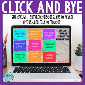 Declaration of Independence Interactive DIGITAL Escape Room Reading and Puzzles - Image 2