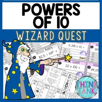 Powers of 10 Math Quest Game - Multiplication and Division