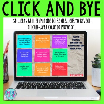 Olympian Gods Greek Mythology Interactive DIGITAL Escape Room Reading Puzzles - Image 4